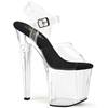 Pleaser - ENCHANT708 Sandale à bride à la cheville, Pole dance chaussures - Transparent Product image